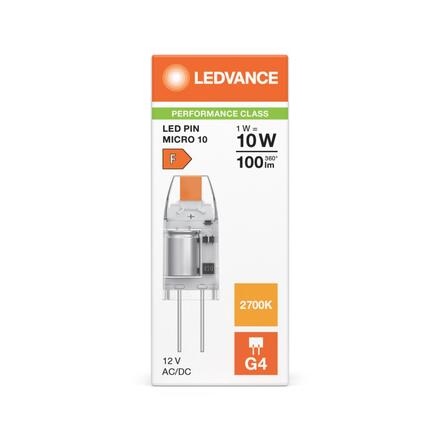 LEDVANCE LED PIN Micro 10 320° P 1W 827 čirá G4 4099854278563