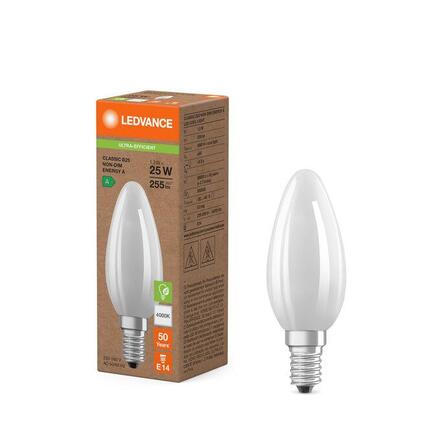 LEDVANCE LED Classic B 25 Filament třída A S 1.2W 840 matná E14 4099854282638