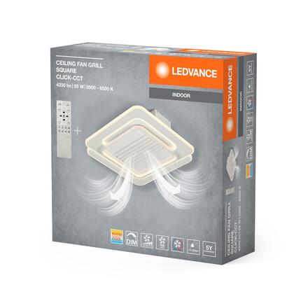 LEDVANCE LED stropní svítidlo s ventilátorem Grill Square 55W CCT bílé 4099854397677