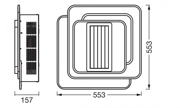 LEDVANCE LED stropní svítidlo s ventilátorem Grill Square 55W CCT bílé 4099854397677