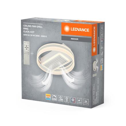 LEDVANCE LED stropní svítidlo s ventilátorem Grill Ring 55W CCT bílé 4099854397691