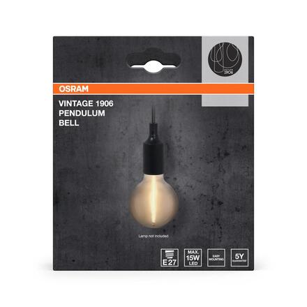 LEDVANCE závěsné svítidlo Vintage 1906 PenduLum Bell E27 220-240 V černé