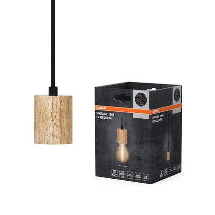 LEDVANCE závěsné svítidlo Vintage 1906 PenduLum Cylinder Wood E27 220-240 V