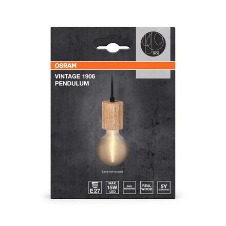 LEDVANCE závěsné svítidlo Vintage 1906 PenduLum Cylinder Wood E27 220-240 V