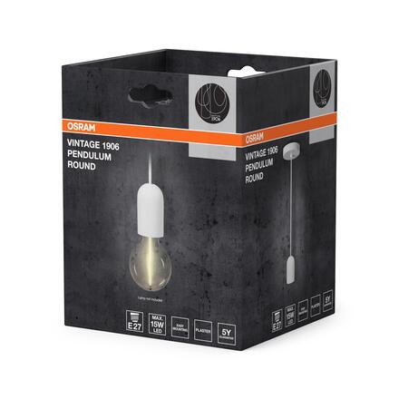 LEDVANCE závěsné svítidlo Vintage 1906 PenduLum Round E27 220-240 V bílá