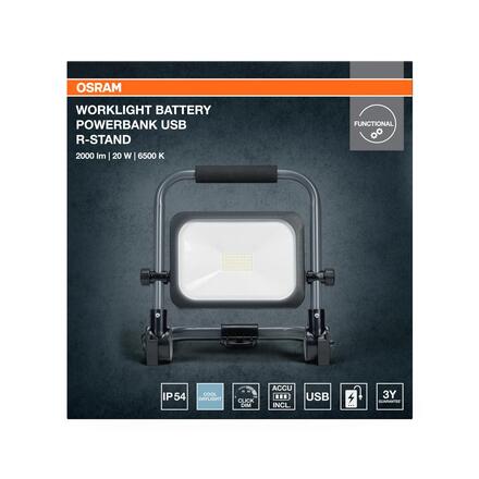 LEDVANCE LED pracovní reflektor Worklight Value Battery 20 W 6500 K stmívatelný nabíjecí