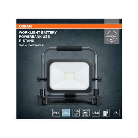 LEDVANCE LED pracovní reflektor Worklight Value Battery 30 W 5 V 6500 K stmívatelný IP54