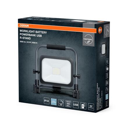 LEDVANCE LED pracovní reflektor Worklight Value Battery 30 W 5 V 6500 K stmívatelný IP54