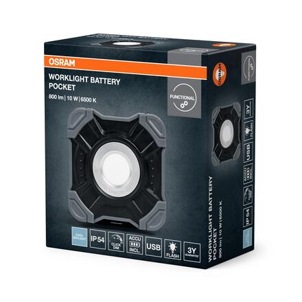 LEDVANCE LED pracovní svítidlo Worklight Value 10 W 6500 K nabíjecí stmívatelné