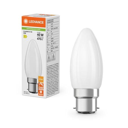 LEDVANCE LED Classic B 40 Filament DIM P 3.4W 827 matná B22d 4099854439025