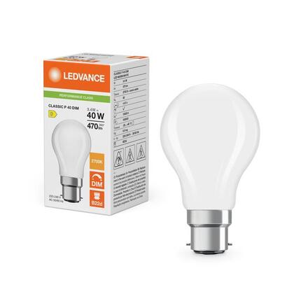 LEDVANCE LED Classic P 40 Filament DIM P 3.4W 827 Frosted B22d 4099854439179