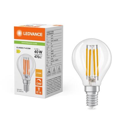 LEDVANCE LED Classic P 40 Filament DIM P 3.4W 827 Clear E14 4099854439193