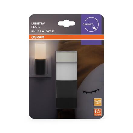 LEDVANCE noční světlo Lunetta Flare 0,2 W 3000 K senzor černé