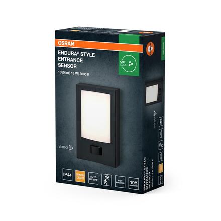 LEDVANCE venkovní nástěnné svítidlo Endura Style Entrance Sensor 13 W 220-240 V 3000 K PIR senzor