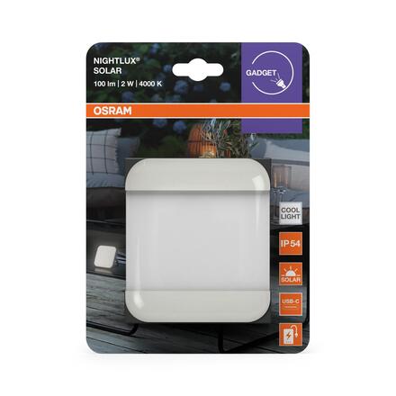 LEDVANCE LED noční svítidlo Nightlux Solar 2 W 4000 K 100 lm stmívatelné USB nabíjení