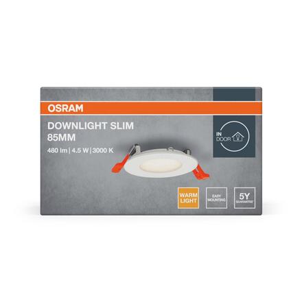 LEDVANCE vestavné LED svítidlo Downlight Slim 4,5 W 220-240 V 3000 K průměr 85 mm