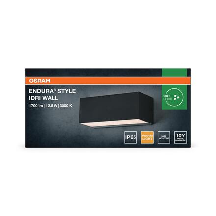 LEDVANCE venkovní nástěnné svítidlo Endura Style Idri 12,5 W 220-240 V 3000 K IP65