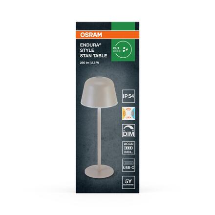 LEDVANCE stolní LED lampa Endura Style Table CCT USB 2,5 W 5 V stmívatelná