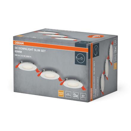 LEDVANCE vestavné LED svítidlo Downlight Slim Set 3× 4,5 W 3000 K 720 lm průměr 85 mm
