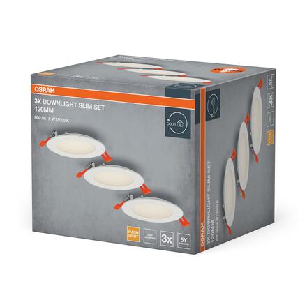 LEDVANCE vestavné LED svítidlo Downlight Slim Set 3× 8 W 3000 K 120 mm