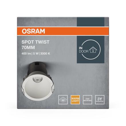 LEDVANCE vestavné LED svítidlo Spot Twist 70 mm 5 W 3000 K 400 lm 220-240 V bílá