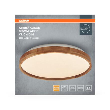 LEDVANCE stropní svítidlo Orbis Alison 24 W 220-240 V 3000 K stmívatelné dřevo