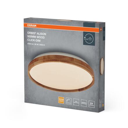 LEDVANCE stropní svítidlo Orbis Alison 36 W 220-240 V 3000 K stmívatelné dřevo 500 mm