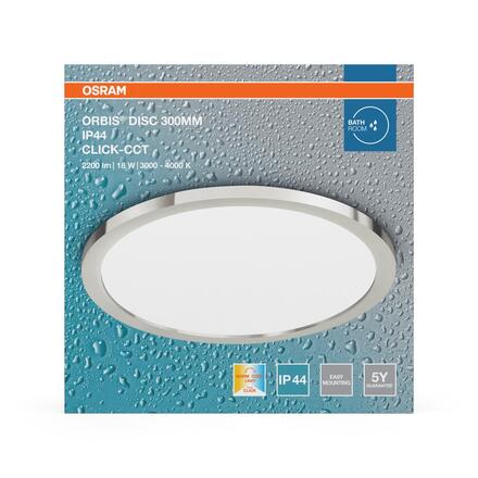LEDVANCE LED stropní svítidlo do koupelny Bathroom 18 W 220-240 V 300 mm IP44 CCT chrom