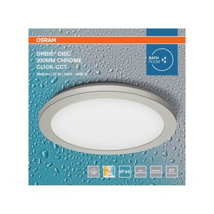 LEDVANCE stropní svítidlo Orbis Disc 30 cm 22 W 220-240 V CCT IP44 chrom
