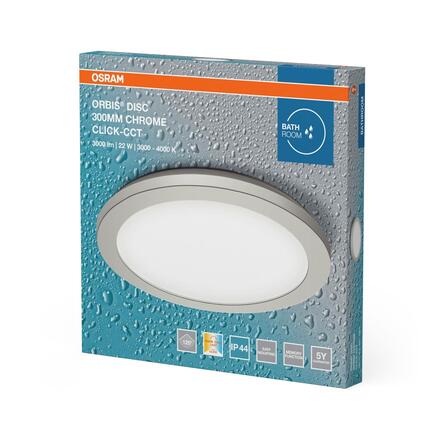 LEDVANCE stropní svítidlo Orbis Disc 30 cm 22 W 220-240 V CCT IP44 chrom