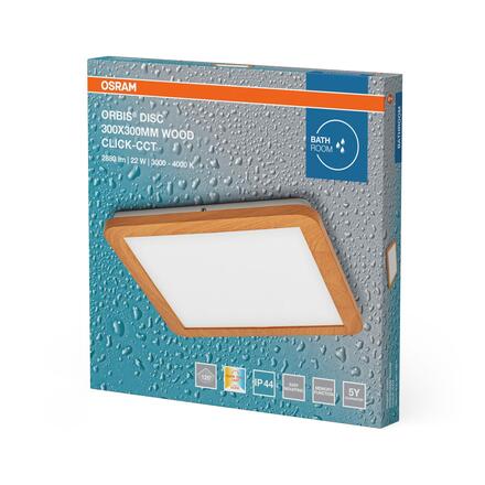 LEDVANCE stropní svítidlo Orbis Disc 22 W 220-240 V CCT IP44 dřevodekor 30×30 cm