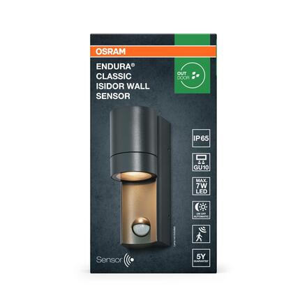 LEDVANCE venkovní nástěnné svítidlo Endura Classic Isidor GU10 IP65 senzor