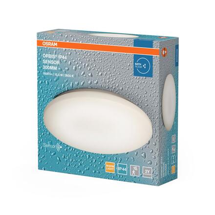 LEDVANCE stropní svítidlo Orbis Sensor 15,5 W 220-240 V 3000 K IP44 průměr 300 mm senzor