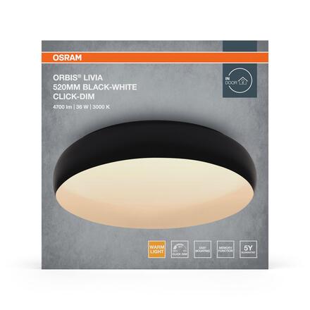 LEDVANCE stropní svítidlo Orbis Livia 520 mm 36 W 220-240 V 3000 K stmívatelné