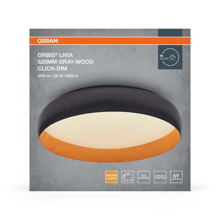 LEDVANCE stropní svítidlo Orbis Livia 520 mm 36 W 220-240 V stmívatelné 3000 K