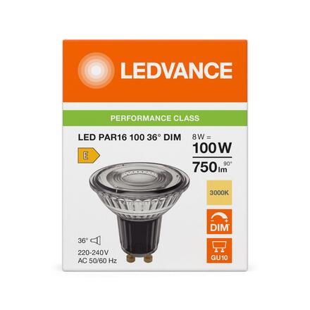 LEDVANCE LED PAR16 100 36° DIM P 8W 830 GU10 4099854456473