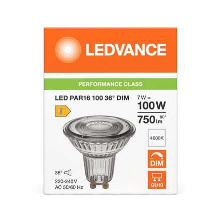LEDVANCE LED PAR16 100 36° DIM P 7W 840 GU10 4099854456497