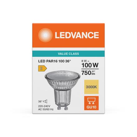 LEDVANCE LED PAR16 100 36° P 8W 830 GU10 4099854457715