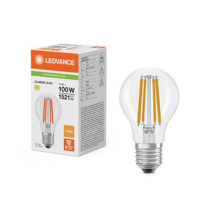 LEDVANCE LED Classic A 100 Filament P 11W 827 čirá E27 4099854465833
