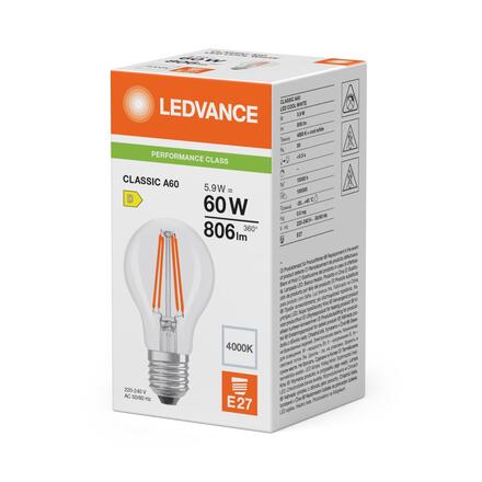LEDVANCE LED Classic A 60 Filament P 5.9W 840 čirá E27 4099854465994