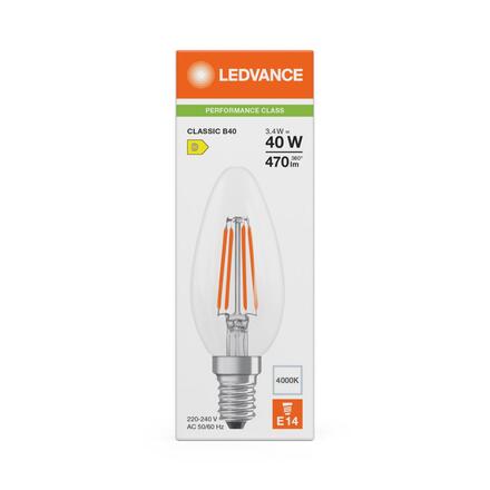 LEDVANCE LED Classic B 40 Filament P 3.4W 840 čirá E14 4099854466403