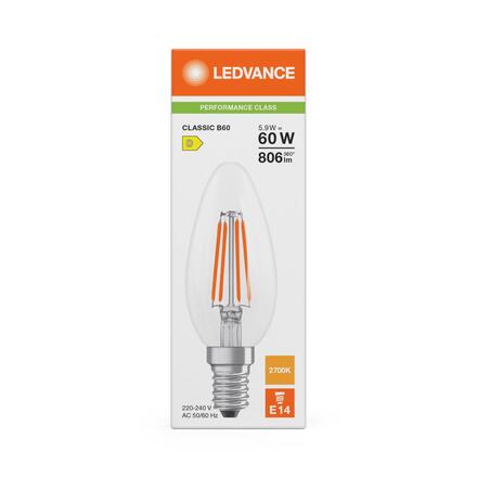 LEDVANCE LED Classic B 60 Filament P 5.9W 827 čirá E14 4099854467004