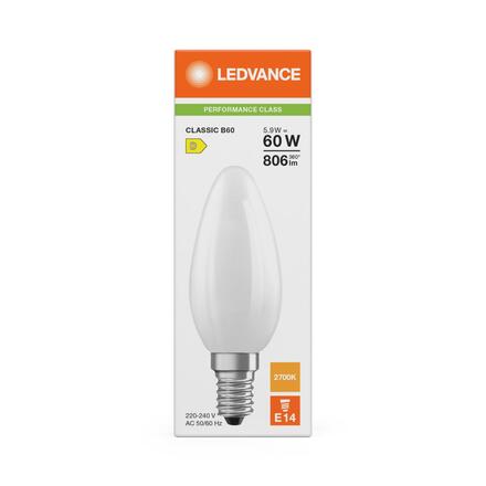 LEDVANCE LED Classic B 60 Filament P 5.9W 827 Frosted E14 4099854467028