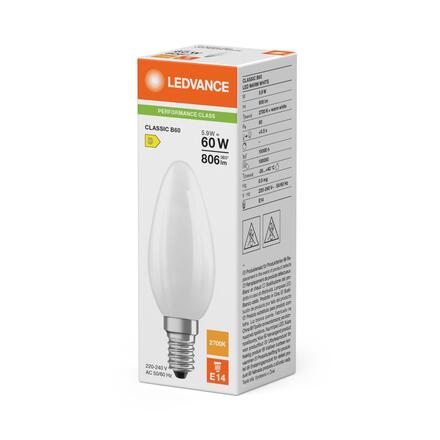 LEDVANCE LED Classic B 60 Filament P 5.9W 827 Frosted E14 4099854467028