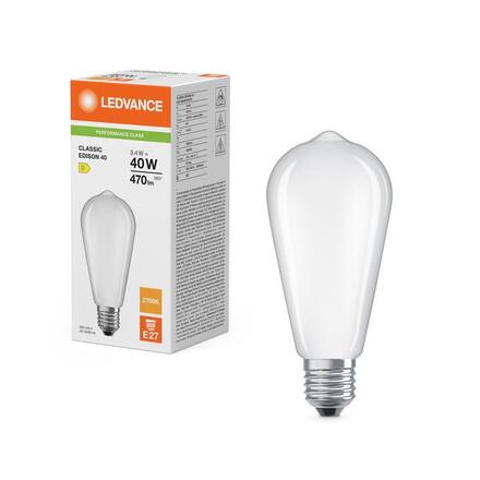 LEDVANCE LED Classic Edison 40 Filament P 3.4W 827 matná E27 4099854467301