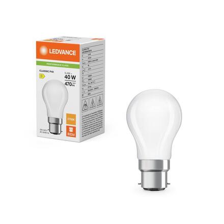 LEDVANCE LED Classic P 40 Filament P 3.4W 827 matná B22d 4099854468315