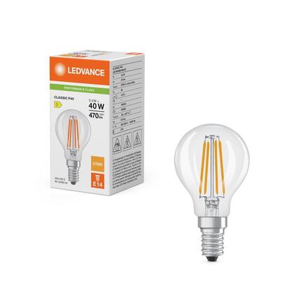 LEDVANCE LED Classic P 40 Filament P 3.4W 827 čirá E14 4099854468414