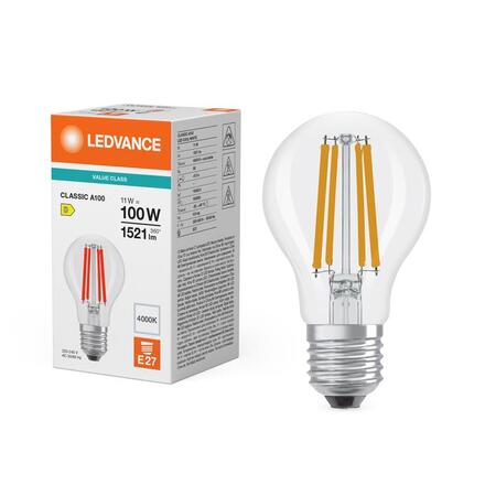 LEDVANCE LED Classic A 100 Filament V 11W 840 Clear E27 4099854476532