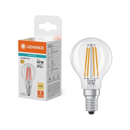 LEDVANCE LED Classic P 40 Filament V 4W 830 čirá E14 4099854482229