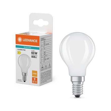 LEDVANCE LED Classic P 60 Filament V 5.9W 827 matná E14 4099854482403